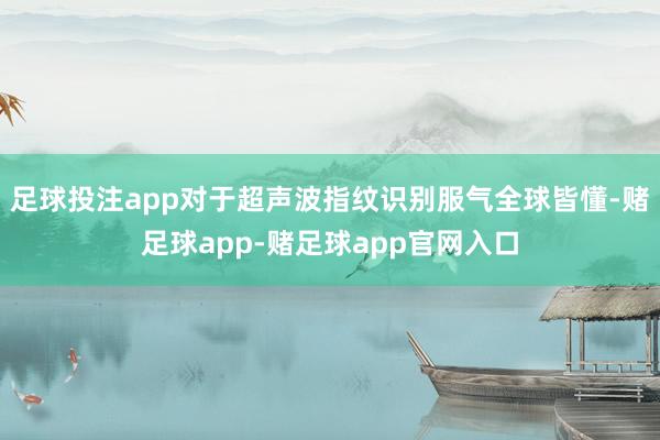 足球投注app对于超声波指纹识别服气全球皆懂-赌足球app-赌足球app官网入口