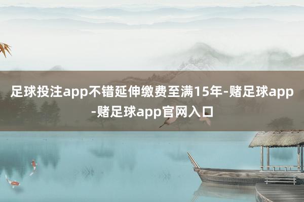 足球投注app不错延伸缴费至满15年-赌足球app-赌足球app官网入口