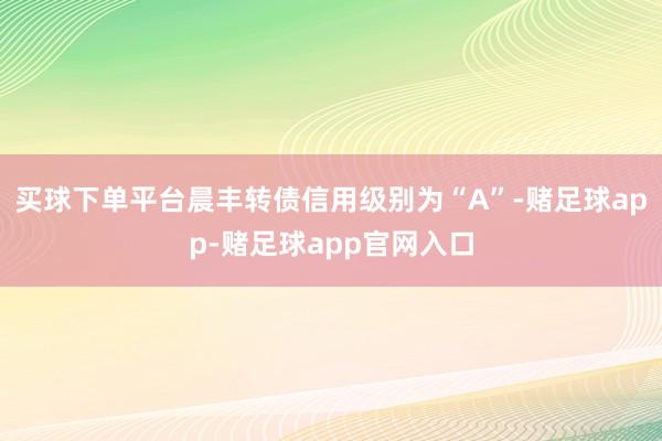 买球下单平台晨丰转债信用级别为“A”-赌足球app-赌足球app官网入口